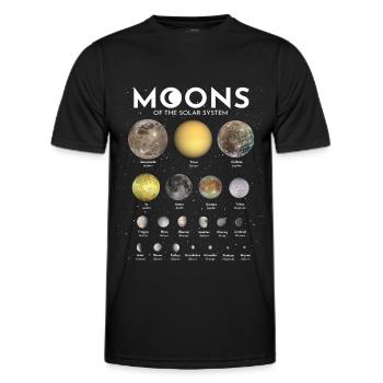 Lunes du système solaire - T-shirt sport Homme - noir - Devant - AI Model Male 178 dark (178cm)