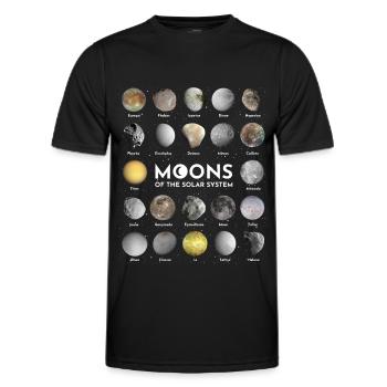Lunes du système solaire - T-shirt sport Homme - noir - Devant - AI Model Male 178 dark (178cm)