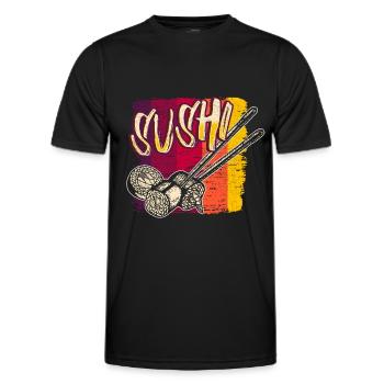 Sushi - T-shirt sport Homme - noir - Devant - AI Model Male 178 dark (178cm)