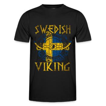 Swedish Viking - Men's Functional T-Shirt - black - Front - AI Model Male 178 dark (178cm)