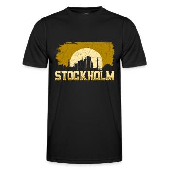 Stockholm - Männer Funktions-T-Shirt - Schwarz - Vorne - AI Model Male 178 dark (178cm)