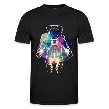 Astronaut im Weltraum - Männer Funktions-T-Shirt - Schwarz - Vorne - AI Model Male 178 dark (178cm)