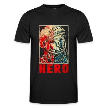 Yuri Gagarin - Cosmonaut - Men's Functional T-Shirt - black - Front - AI Model Male 178 dark (178cm)