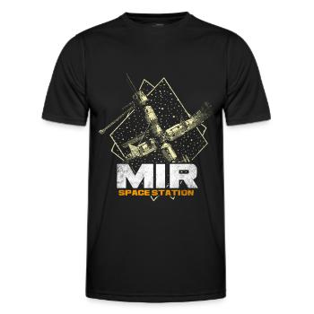 Mir Space Station - Men's Functional T-Shirt - black - Front - AI Model Male 178 dark (178cm)