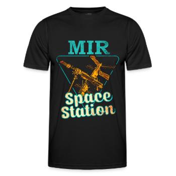 Mir Space Station - Men's Functional T-Shirt - black - Front - AI Model Male 178 dark (178cm)