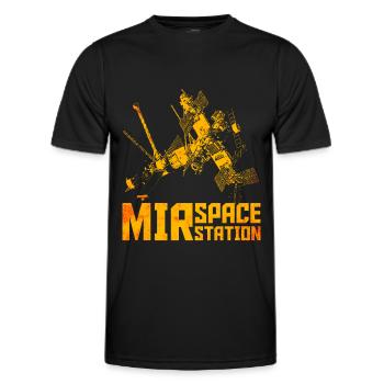 Mir Space Station - Men's Functional T-Shirt - black - Front - AI Model Male 178 dark (178cm)