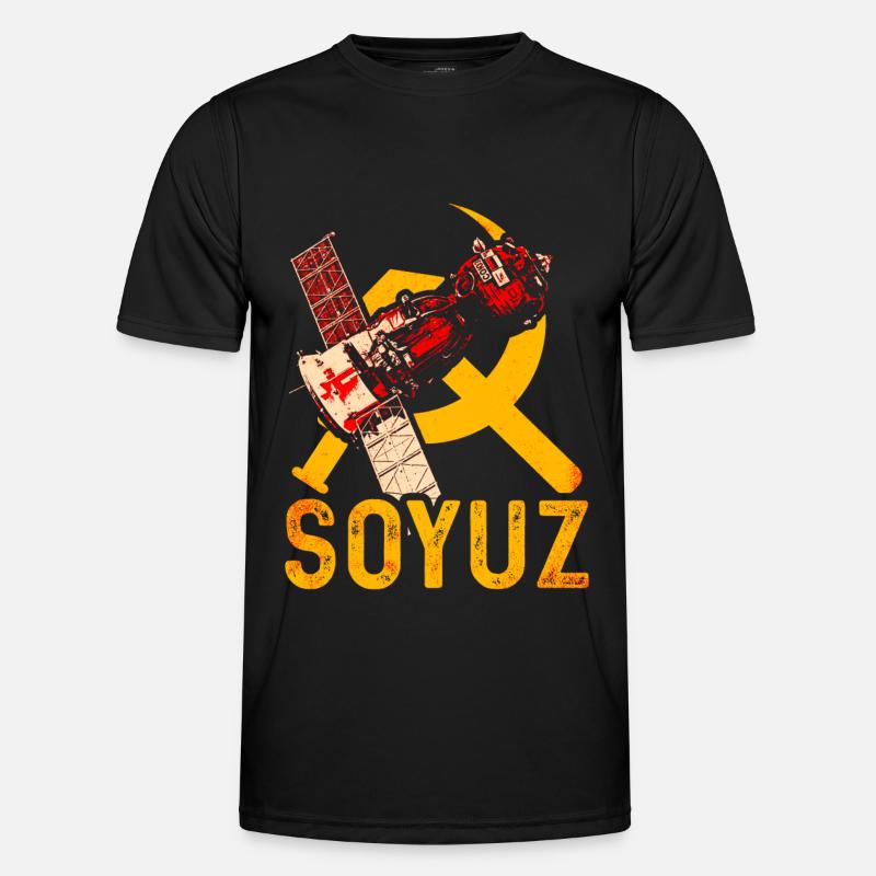 Soyuz spaceship Soviet Union - Men's Functional T-Shirt - black