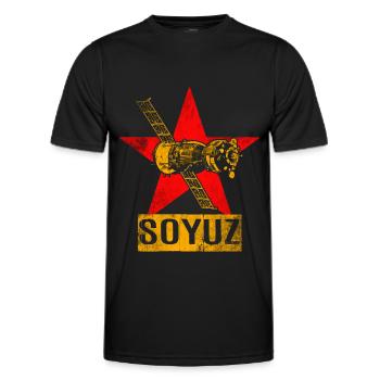 Soyouz vaisseau spatial Union soviétique - T-shirt sport Homme - noir - Devant - AI Model Male 178 dark (178cm)