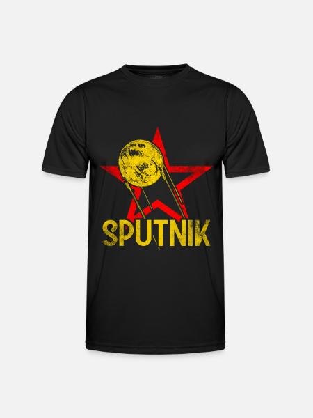 Sputnik 1 Satellit - Männer Funktions-T-Shirt - Schwarz