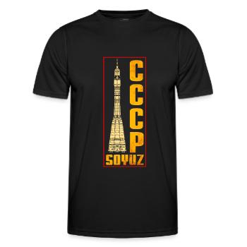 Soyouz - Missile soviétique - T-shirt sport Homme - noir - Devant - AI Model Male 178 dark (178cm)