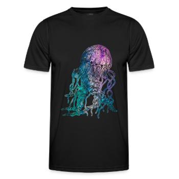 Qualle - Männer Funktions-T-Shirt - Schwarz - Vorne - AI Model Male 178 dark (178cm)