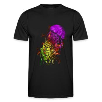 Bunte Qualle - Männer Funktions-T-Shirt - Schwarz - Vorne - AI Model Male 178 dark (178cm)