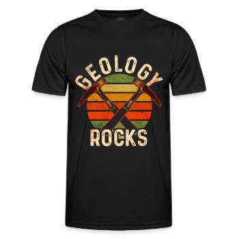 Géologie des roches - T-shirt sport Homme - noir - Devant - AI Model Male 178 dark (178cm)