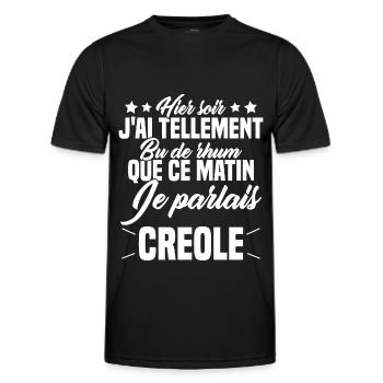 Hier soir j ai tellement bu de rhum - T-shirt sport Homme - noir - Devant - AI Model Male 178 dark (178cm)