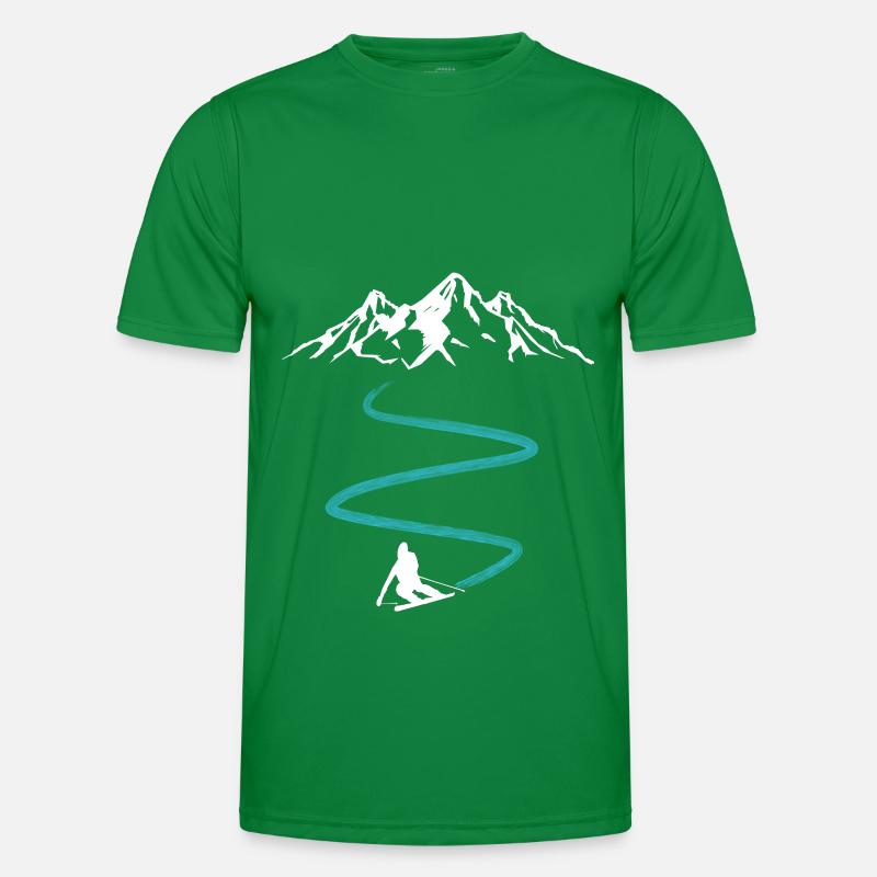 Ski Berge Abfahrt Alpen Männer Funktions-T-Shirt