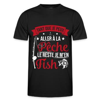 Si je peux aller à la pêche le reste je m'en fish - T-shirt sport Homme - noir - Devant - AI Model Male 178 dark (178cm)