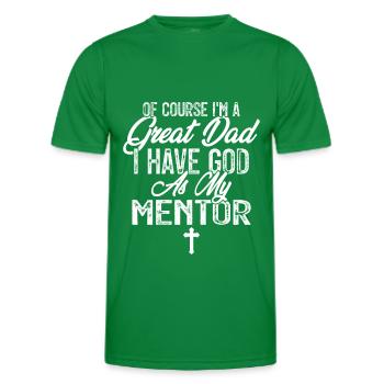 God is my mentor Christian Father's Day - Men's Functional T-Shirt - kelly green - Front - AI Model Male 178 dark (178cm)