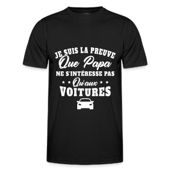 Je suis la preuve que papa t-shirt voiture - T-shirt sport Homme - noir - Devant - AI Model Male 178 dark (178cm)