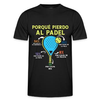 Why I Lose Padel Sportsman Sportsmen - Men's Functional T-Shirt - black - Front - AI Model Male 178 dark (178cm)