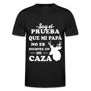 Proof that my dad doesn't always hunt - Men's Functional T-Shirt - black - Front - AI Model Male 178 dark (178cm)