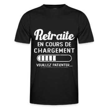 Retreat wird geladen, bitte warten - Männer Funktions-T-Shirt - Schwarz - Vorne - AI Model Male 178 dark (178cm)