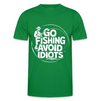 Allez pêcher, évitez les gens, reposez-vous sur l’eau. Verm - T-shirt sport Homme - vert - Devant - AI Model Male 178 dark (178cm)