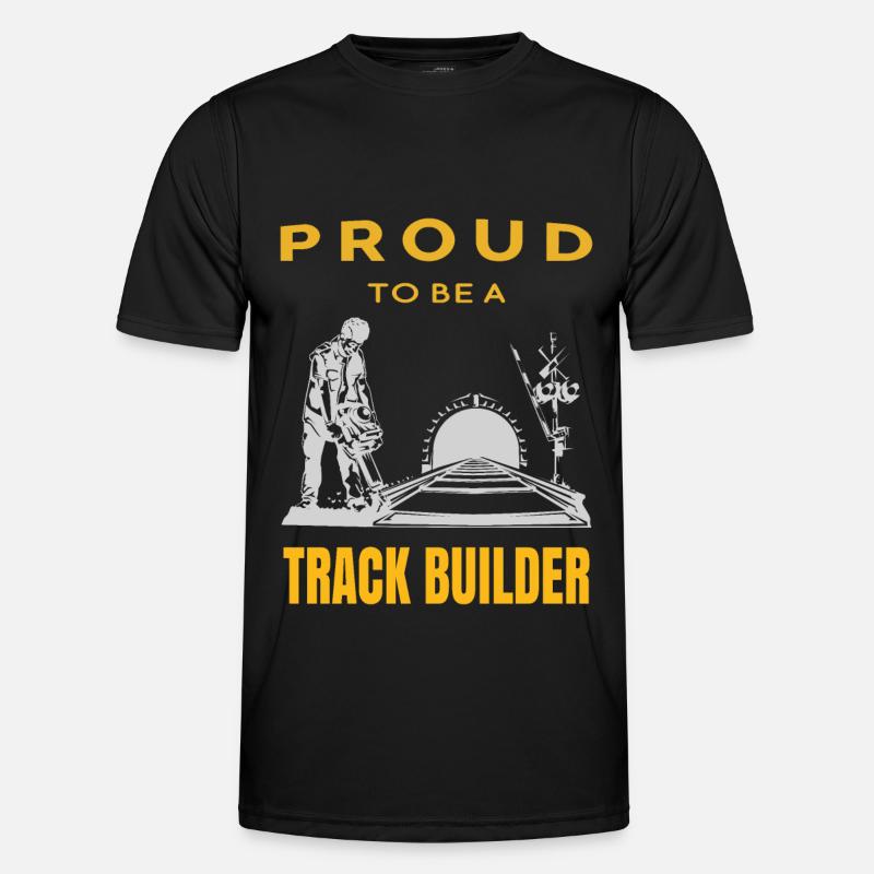 Stolzer Gleisbauer - Männer Funktions-T-Shirt - Schwarz