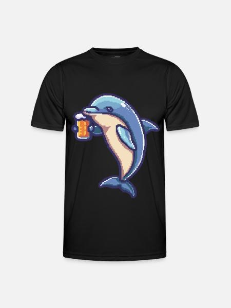Delfin Pixel Beer - Men's Functional T-Shirt - black