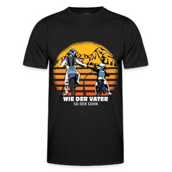 Wie der Vater so der Sohn Papa und Sohn - Männer Funktions-T-Shirt - Schwarz - Vorne - AI Model Male 178 dark (178cm)
