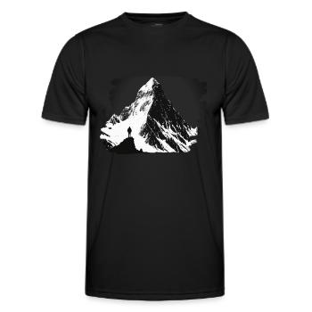 Mountain Calling 7 - Männer Funktions-T-Shirt - Schwarz - Vorne - AI Model Male 178 dark (178cm)