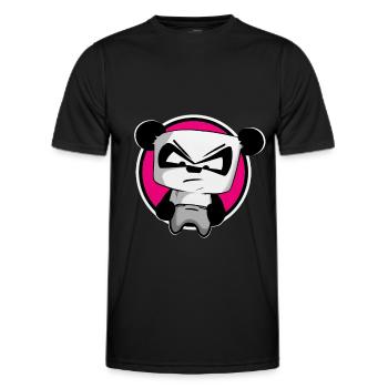 lustiger Gaming Panda PEW PEW Gamer Zocker zocken - Männer Funktions-T-Shirt - Schwarz - Vorne - AI Model Male 178 dark (178cm)