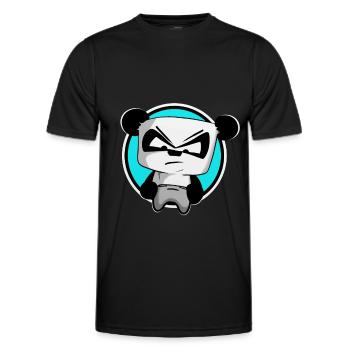 lustiger Gaming Panda PEW PEW Gamer Zocker zocken - Männer Funktions-T-Shirt - Schwarz - Vorne - AI Model Male 178 dark (178cm)