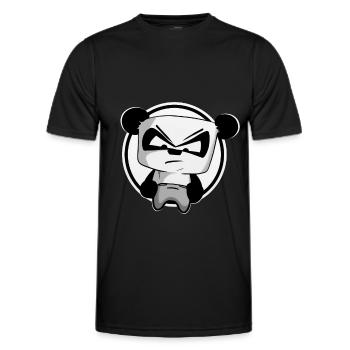 funny gaming panda PEW PEW gamer gambler - Men's Functional T-Shirt - black - Front - AI Model Male 178 dark (178cm)