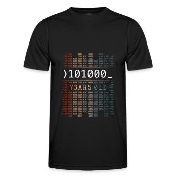 101000 JAHRE ALT BINÄRCODE 40. GEBURTSTAG GESCHENK - Männer Funktions-T-Shirt - Schwarz - Vorne - AI Model Male 178 dark (178cm)