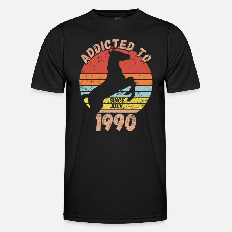 Geburtstag Pferde Reiten Juli 1990 Männer Funktions-T-Shirt