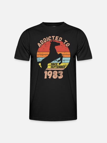Anniversaire Équitation Septembre 1983 - T-shirt sport Homme - noir