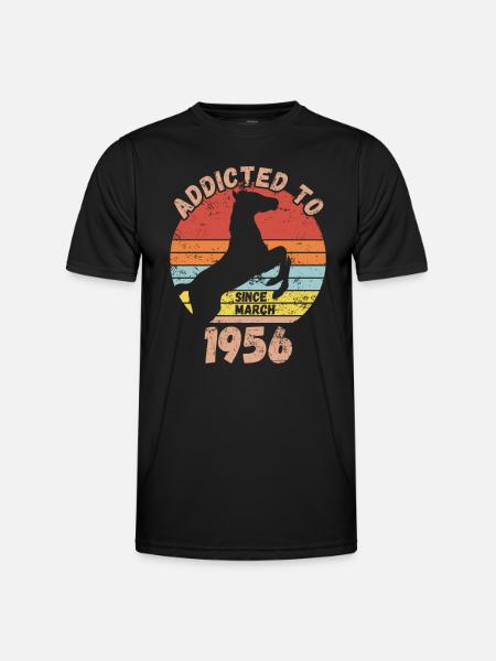 Anniversaire Équitation Mars 1956 - T-shirt sport Homme - noir