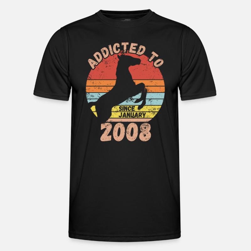Geburtstag Pferde Reiten Januar 2008 Männer Funktions-T-Shirt