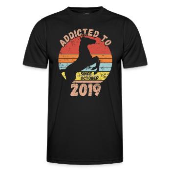Anniversaire Équitation Octobre 2019 - T-shirt sport Homme - noir - Devant - AI Model Male 178 dark (178cm)