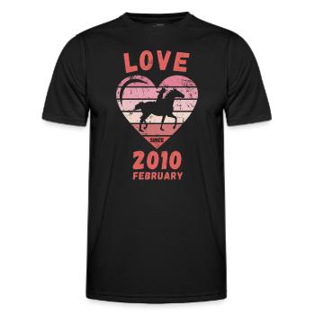 Love Pferde Reiten Geburtstag Februar 2010 - Männer Funktions-T-Shirt - Schwarz - Vorne - AI Model Male 178 dark (178cm)