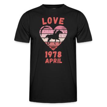 Love Horse Riding Birthday April 1978 - Men's Functional T-Shirt - black - Front - AI Model Male 178 dark (178cm)