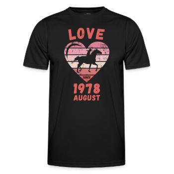 Love Horse Riding Birthday August 1978 - Men's Functional T-Shirt - black - Front - AI Model Male 178 dark (178cm)