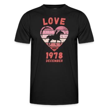 Love Horse Riding Birthday December 1978 - Men's Functional T-Shirt - black - Front - AI Model Male 178 dark (178cm)