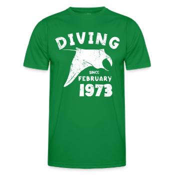 Diver Birthday - Diving since February 1973 - Men's Functional T-Shirt - kelly green - Front - AI Model Male 178 dark (178cm)