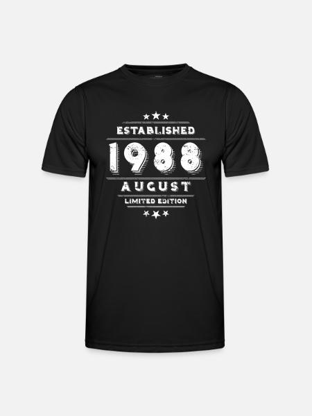 Birthday in August 1988 - August - Men's Functional T-Shirt - black