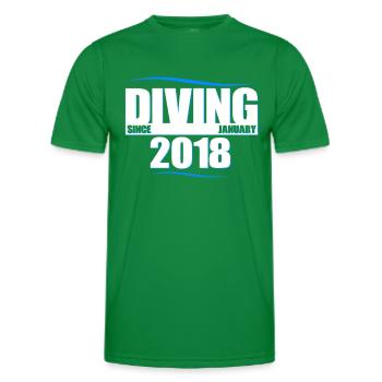 Taucher Geburtstag - Diving since January 2018 - Männer Funktions-T-Shirt - Kelly Green - Vorne - AI Model Male 178 dark (178cm)