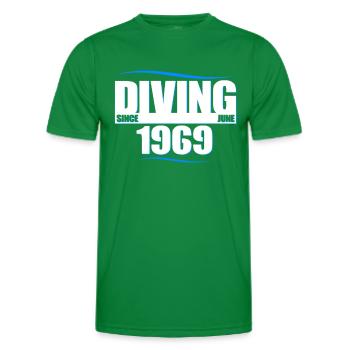 Taucher Geburtstag - Diving since Juni 1969 - Männer Funktions-T-Shirt - Kelly Green - Vorne - AI Model Male 178 dark (178cm)