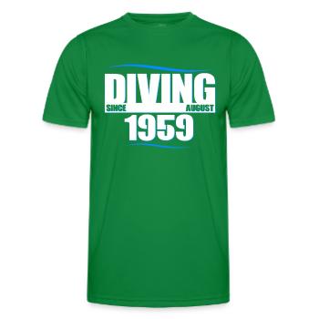 Taucher Geburtstag - Diving since August 1959 - Männer Funktions-T-Shirt - Kelly Green - Vorne - AI Model Male 178 dark (178cm)