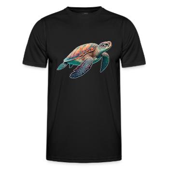 Turtle - Turtle - Diving - Sea - Men's Functional T-Shirt - black - Front - AI Model Male 178 dark (178cm)