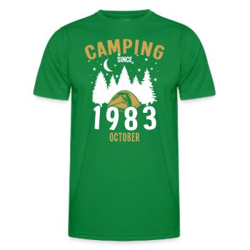 Anniversaire: Camping depuis octobre 1983 Camping - T-shirt sport Homme - vert - Devant - AI Model Male 178 dark (178cm)
